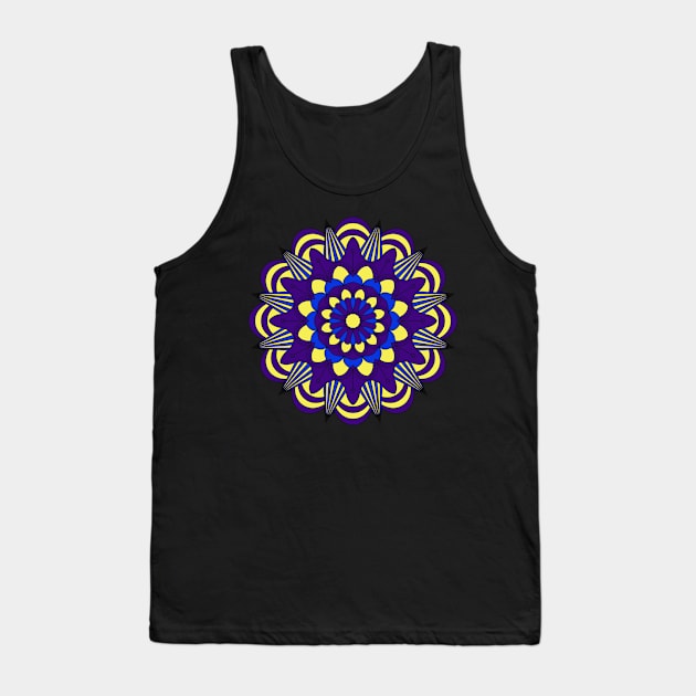 Blue and yellow yoga and meditation flower Tank Top by BlueRoseHeart